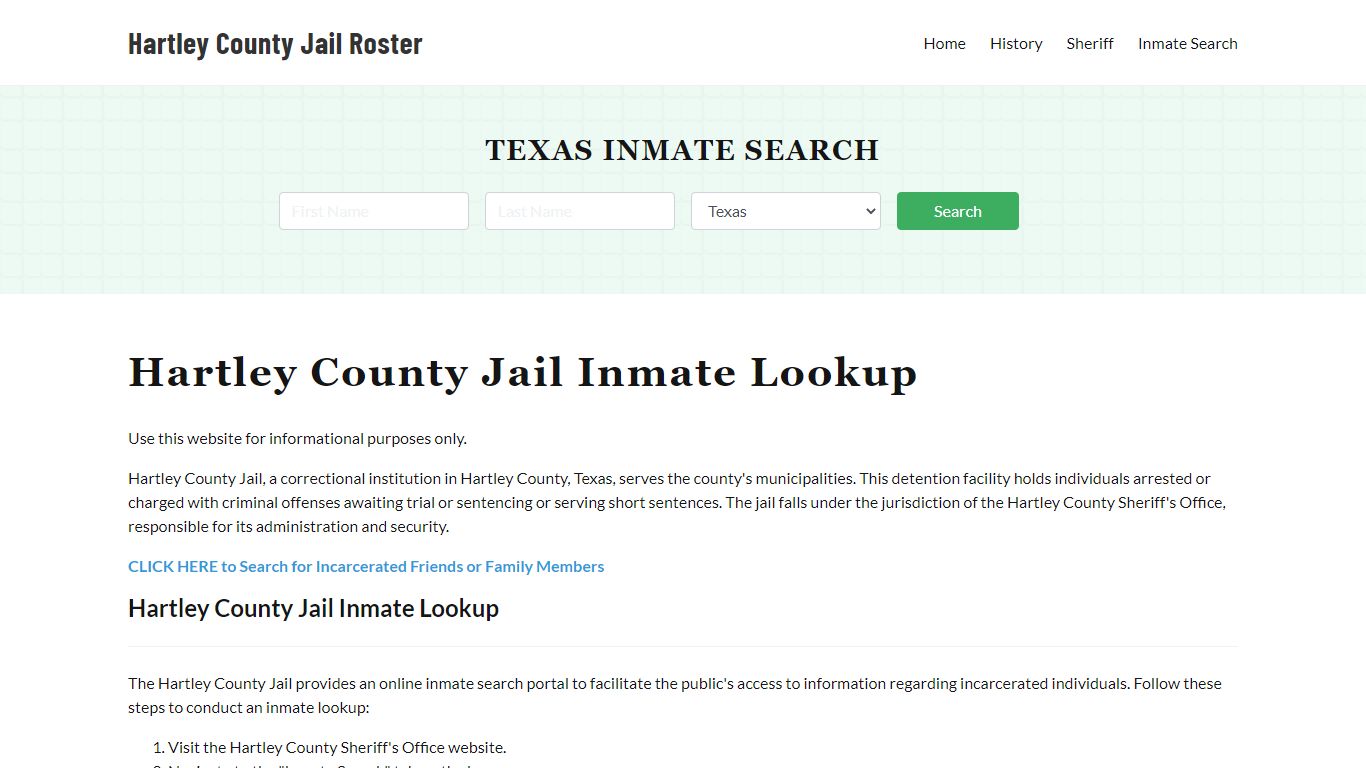 Hartley County Jail Roster Lookup, TX, Inmate Search