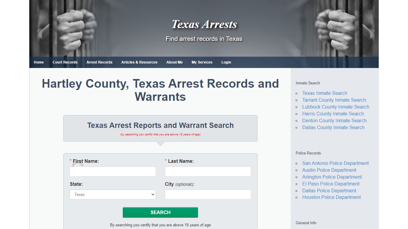 Hartley County, Texas Arrest Records and Warrants